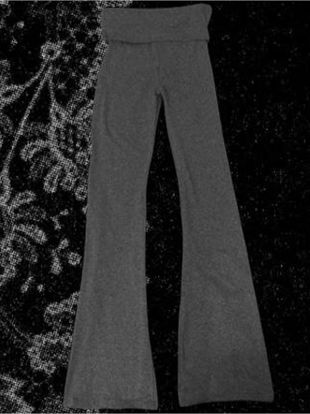 Grey fold over yoga pants flare Leggings